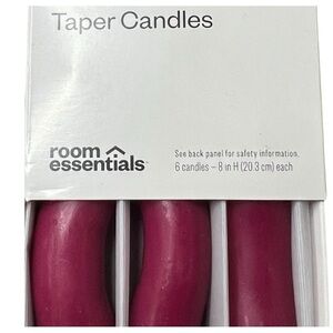 NIB - Room Essentials Maroon Wavy Candle Set - 2 boxes of 6